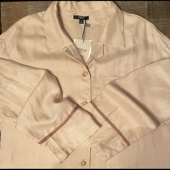 Shein Premium MOTF Tencel Linen Oversized Shirt🖤 - Picture 5 of 12